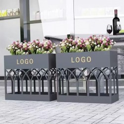 户外铁艺不锈钢组合花箱可移动花坛外摆市政花槽树箱道路围栏定制H076