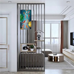 带置物板屏风W028