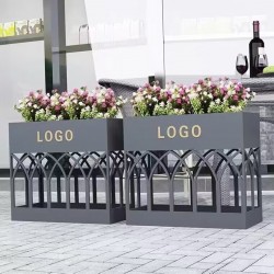 户外铁艺不锈钢组合花箱可移动花坛外摆市政花槽树箱道路围栏定制H065