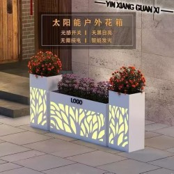 户外铁艺不锈钢组合花箱可移动花坛外摆市政花槽树箱道路围栏定制H063