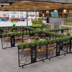 餐厅饭店矮隔断A014