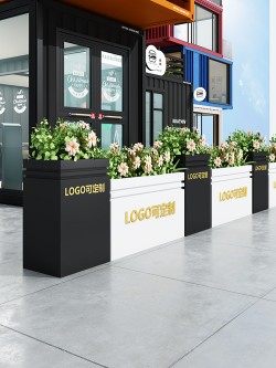 户外铁艺不锈钢组合花箱可移动花坛外摆市政花槽树箱道路围栏定制H005