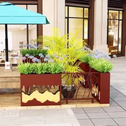 户外铁艺不锈钢组合花箱可移动花坛外摆市政花槽树箱道路围栏定制H051