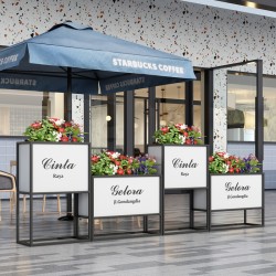 户外铁艺不锈钢组合花箱可移动花坛外摆市政花槽树箱道路围栏定制H009