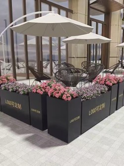户外铁艺不锈钢组合花箱可移动花坛外摆市政花槽树箱道路围栏定制H047