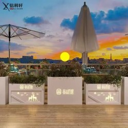 户外铁艺不锈钢组合花箱可移动花坛外摆市政花槽树箱道路围栏定制H039