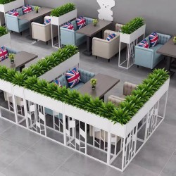 户外铁艺不锈钢组合花箱可移动花坛外摆市政花槽树箱道路围栏定制H053