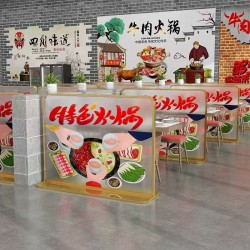 餐厅饭店矮隔断A215