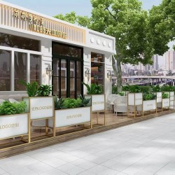 户外铁艺不锈钢组合花箱可移动花坛外摆市政花槽树箱道路围栏定制H061