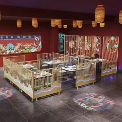 餐厅饭店矮隔断A142