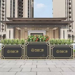 户外铁艺不锈钢组合花箱可移动花坛外摆市政花槽树箱道路围栏定制H073