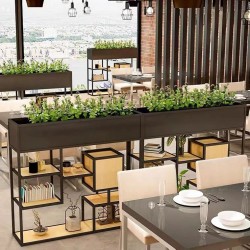 户外铁艺不锈钢组合花箱可移动花坛外摆市政花槽树箱道路围栏定制H058