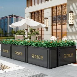 户外铁艺不锈钢组合花箱可移动花坛外摆市政花槽树箱道路围栏定制H014