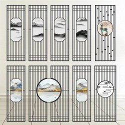 带装饰画屏风Z045