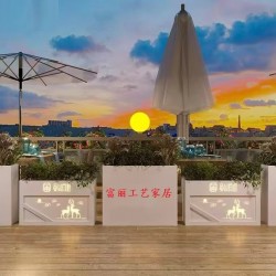 户外铁艺不锈钢组合花箱可移动花坛外摆市政花槽树箱道路围栏定制H077