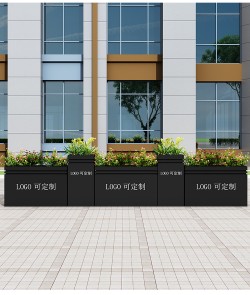 户外铁艺不锈钢组合花箱可移动花坛外摆市政花槽树箱道路围栏定制H026