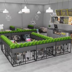 户外铁艺不锈钢组合花箱可移动花坛外摆市政花槽树箱道路围栏定制H057