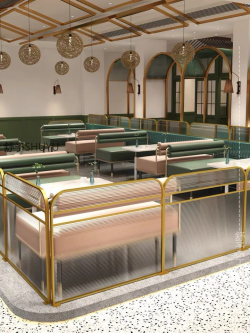 餐厅饭店矮隔断A047