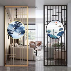 带装饰画屏风Z008