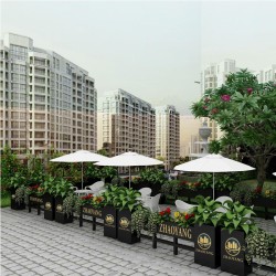 户外铁艺不锈钢组合花箱可移动花坛外摆市政花槽树箱道路围栏定制H029