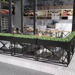 户外铁艺不锈钢组合花箱可移动花坛外摆市政花槽树箱道路围栏定制H062