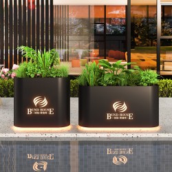 户外铁艺不锈钢组合花箱可移动花坛外摆市政花槽树箱道路围栏定制H008