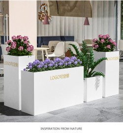 户外铁艺不锈钢组合花箱可移动花坛外摆市政花槽树箱道路围栏定制H023